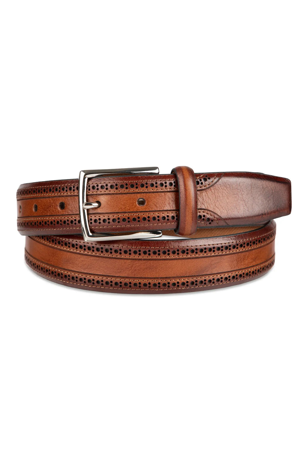 Classic Brogue Leather Belt for Men