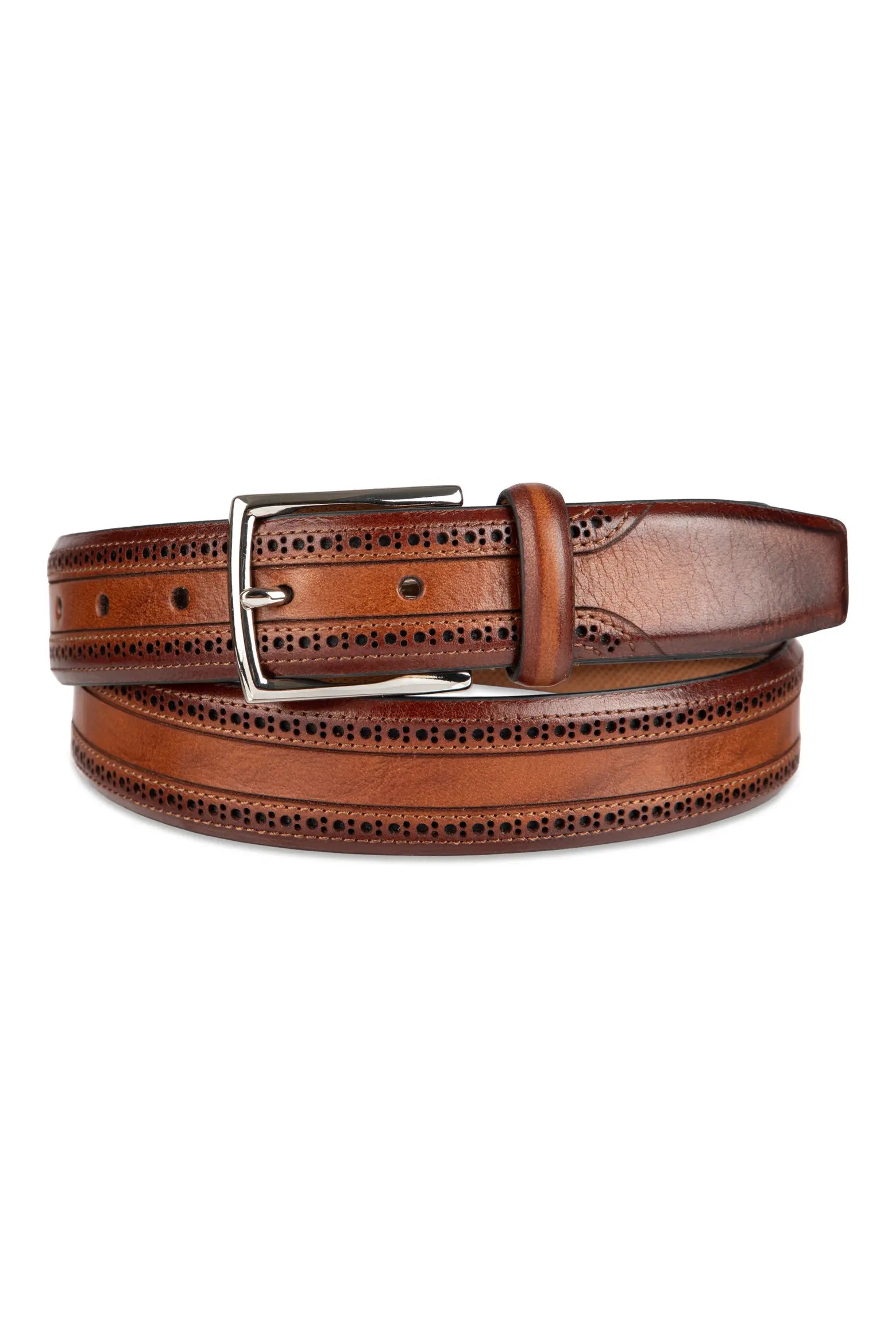 Classic Brogue Leather Belt for Men