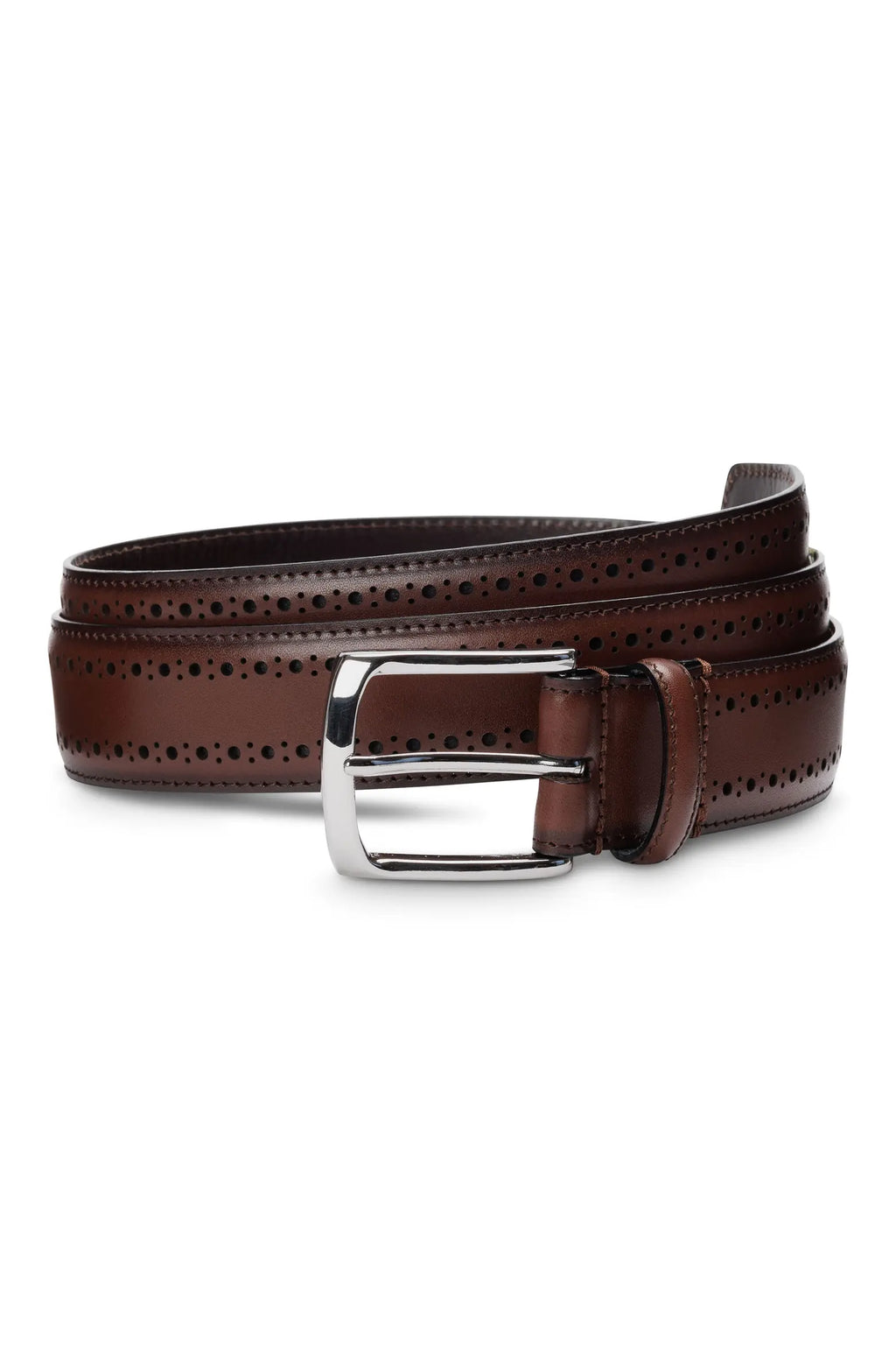 Brogued Leather Belt