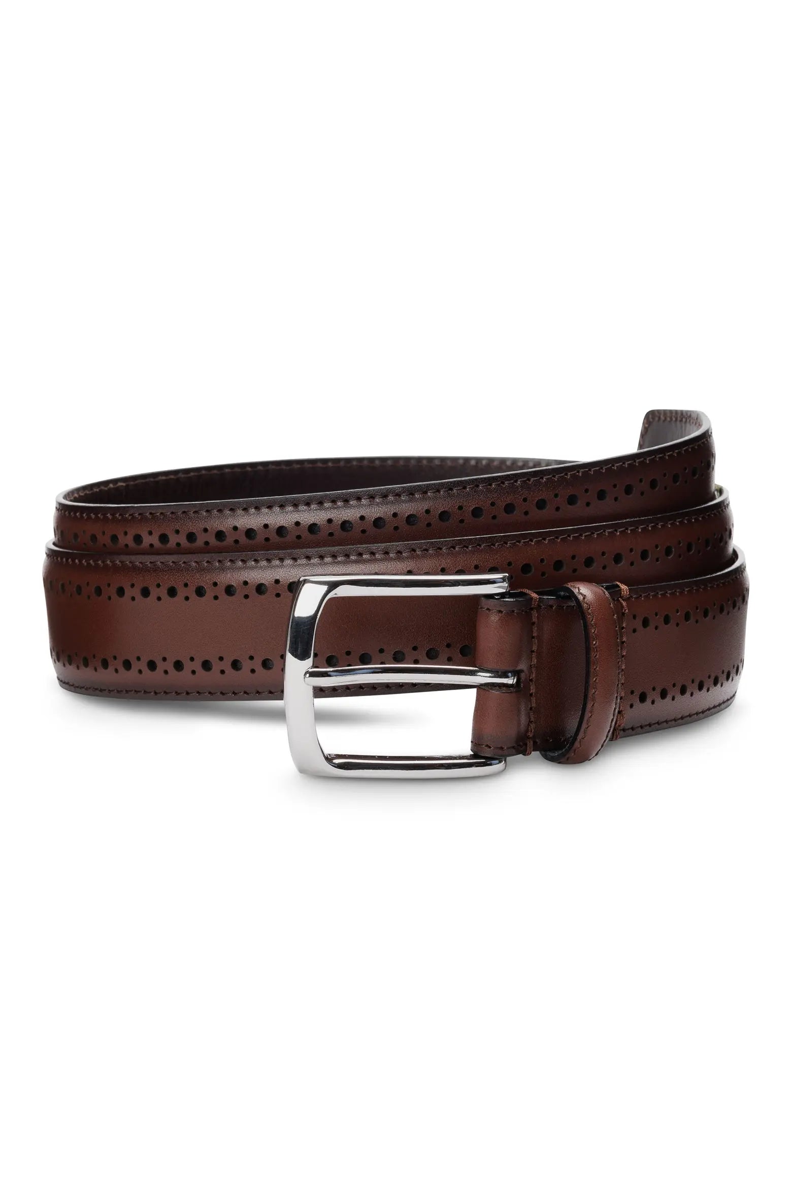 Brogued Leather Belt