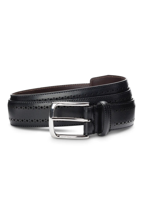 Brogued Leather Belt