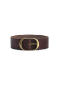 Oval Buckle Leather Belt